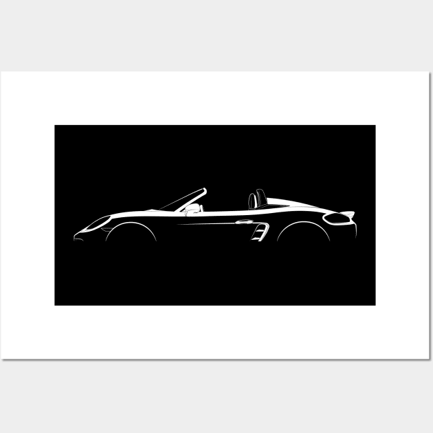 Porsche 718 Boxster Spyder (982) Silhouette Wall Art by Car-Silhouettes